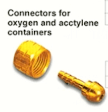 brass adapter connectors for oxygen and acctylene containers
